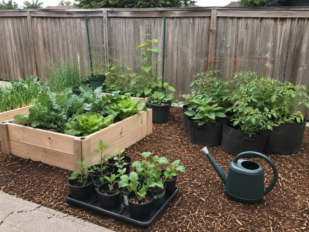 Cheap backyard planter ideas beginner garden setup

