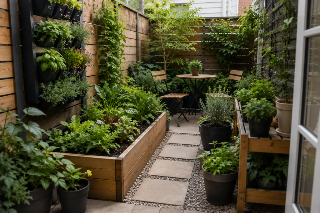 Small backyard planter ideas with beginner-friendly raised beds and vertical gardens