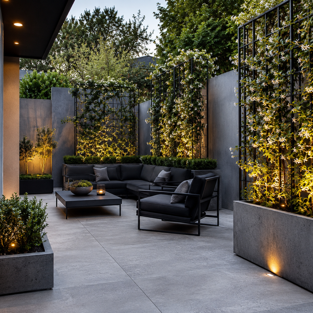 Modern trellis planter ideas for backyard patios.