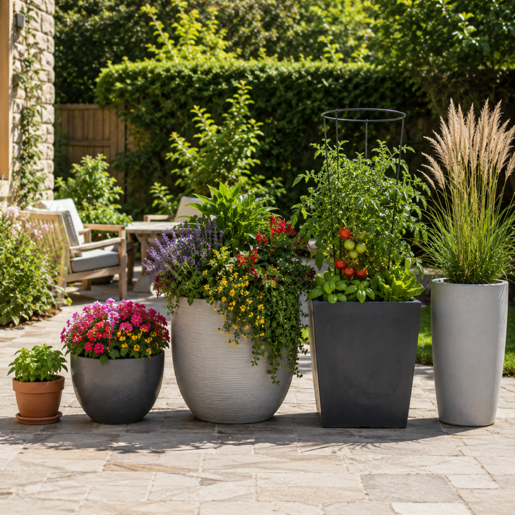 Best pot size for full sun plants.
