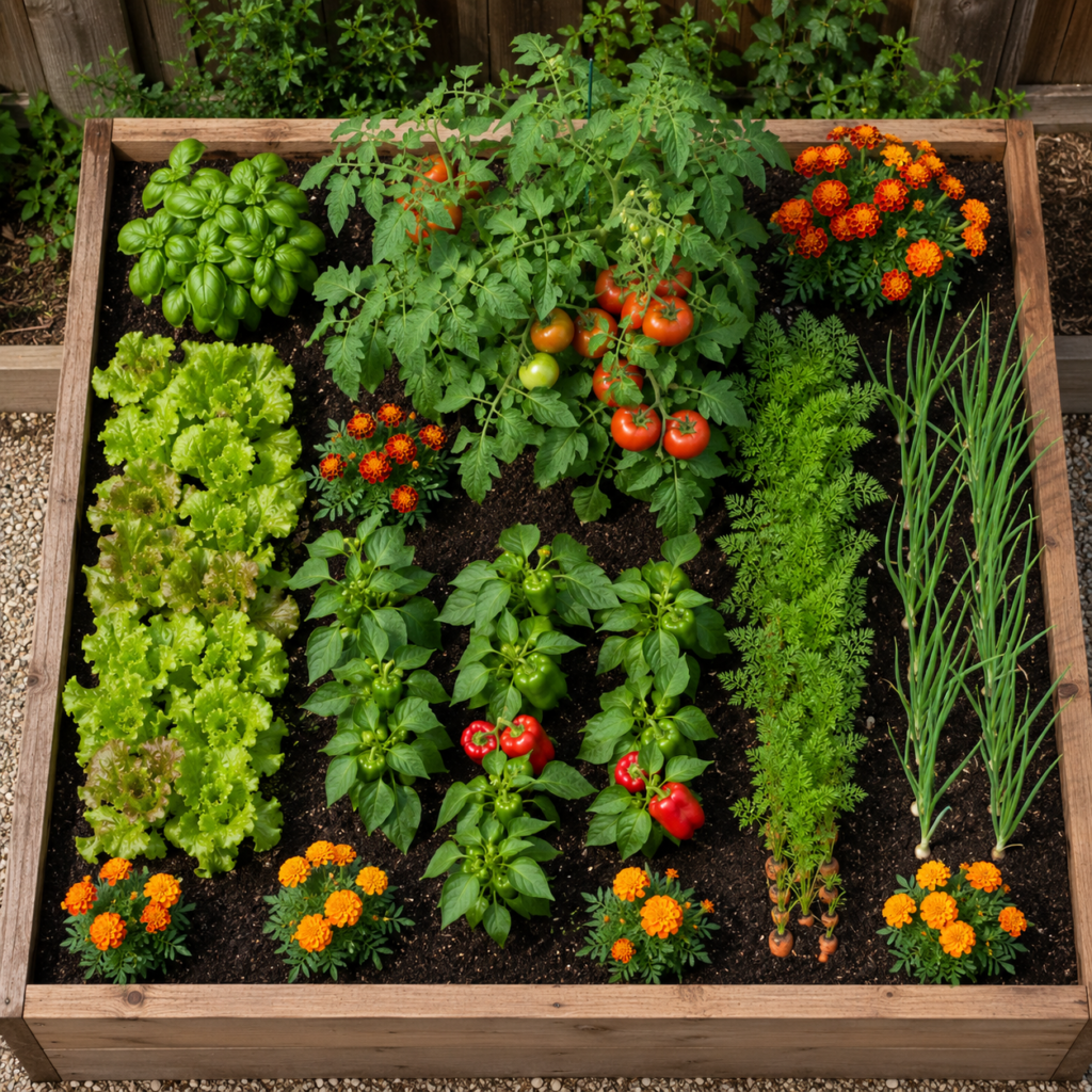 Vegetable garden layout plans and spacing.