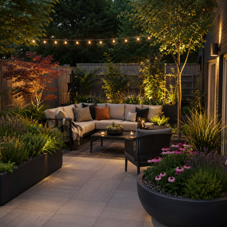 Beautiful Backyard Patio Planter Ideas for cozy outdoor spaces.