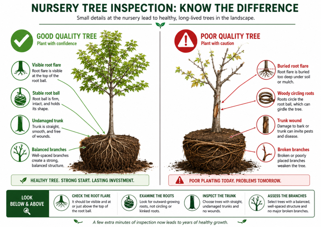Nursery tree inspection.