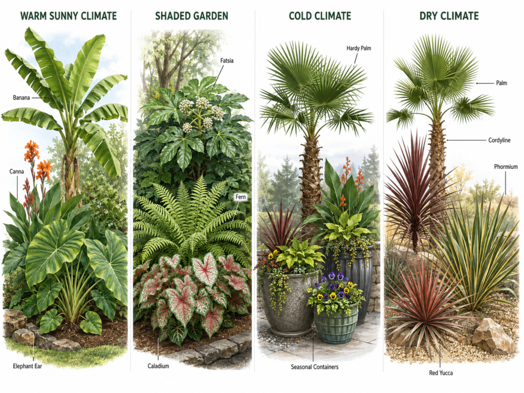 Tropical plants by climate.