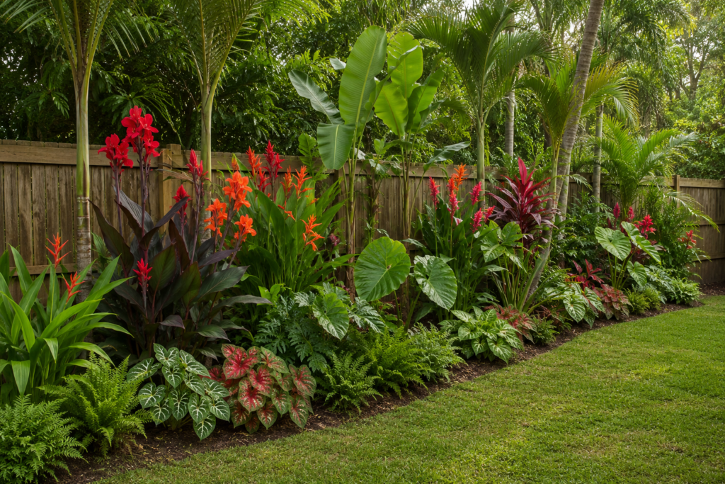 Tropical jungle border.