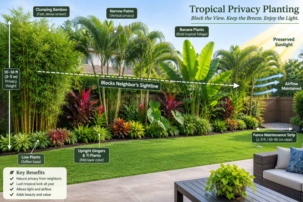 Tropical privacy screen.