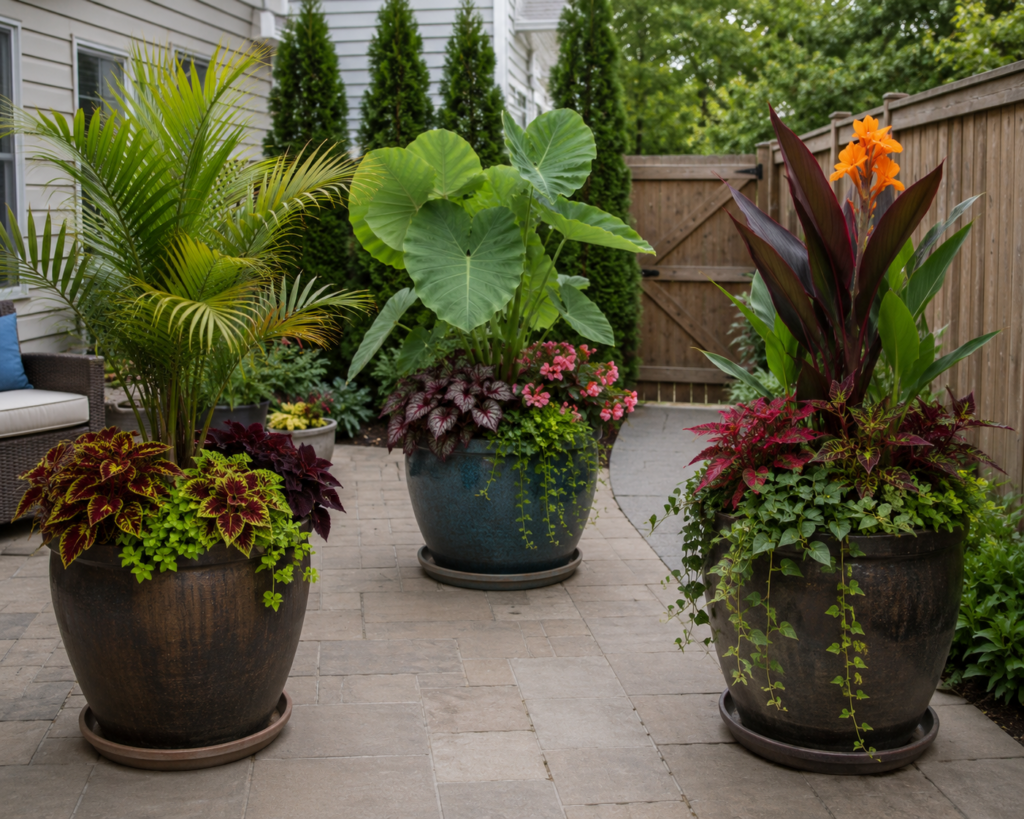 Tropical container garden.