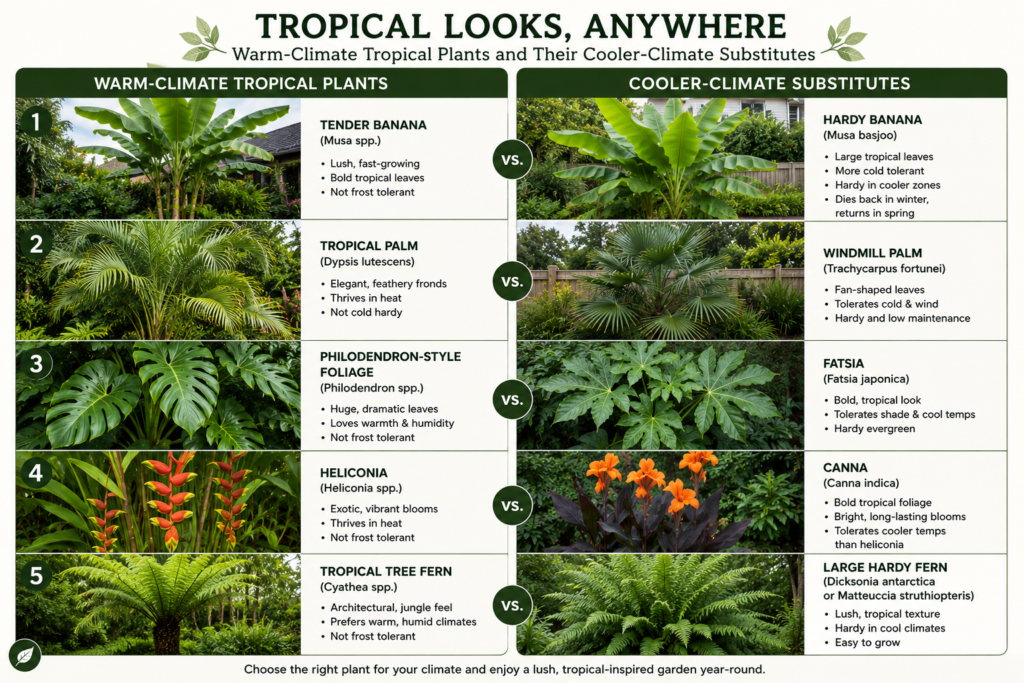 Cold-climate tropical plants.
