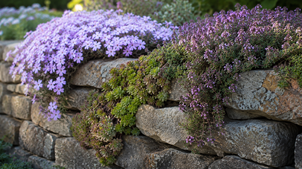 Cascading wall plants.