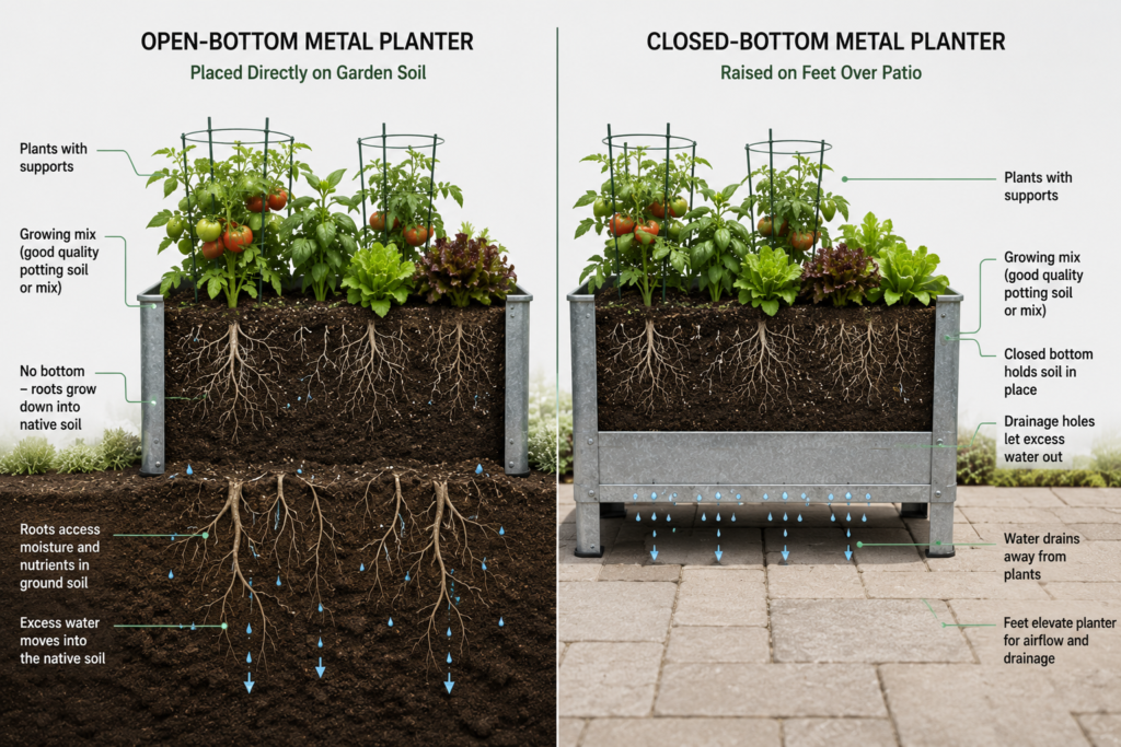 Planter bottom types.