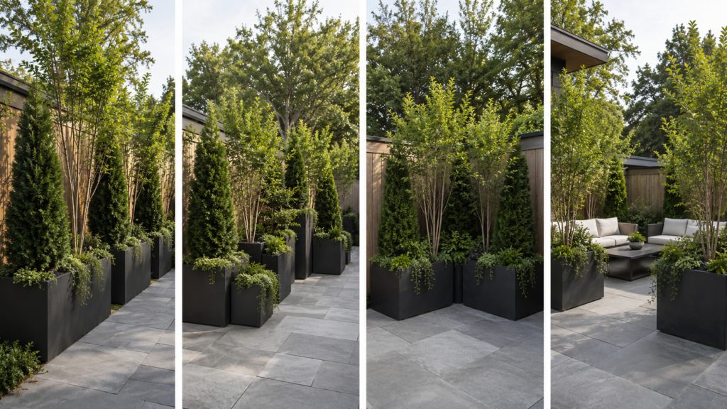 Privacy planter layouts.