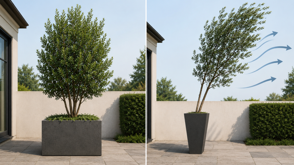 Wind-stable planter.