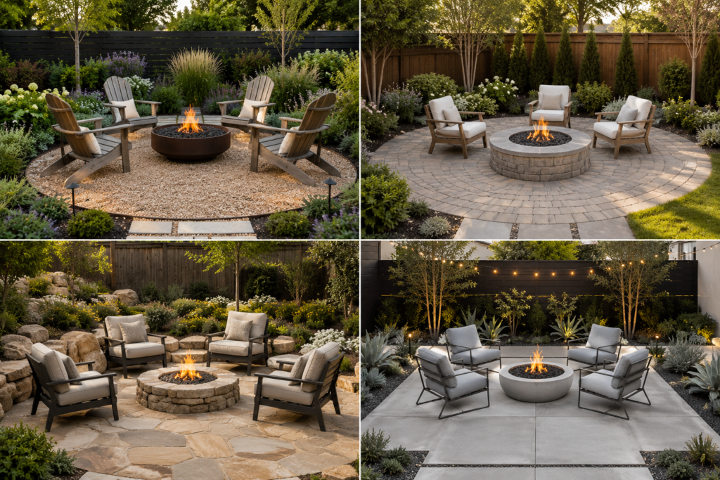 Fire pit hardscape ideas.