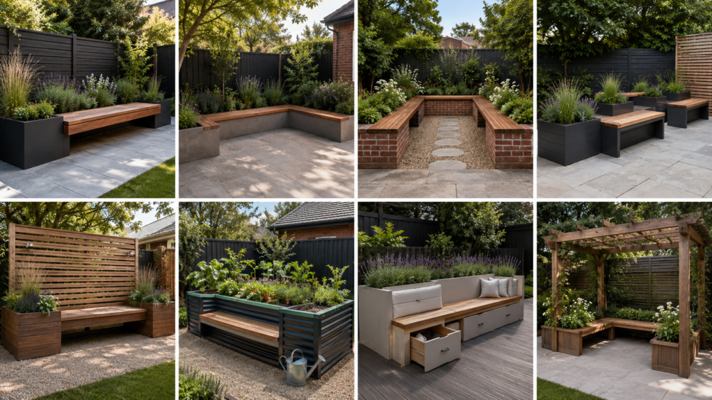 Planter bench designs.