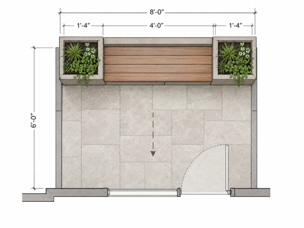 Small patio layout.
