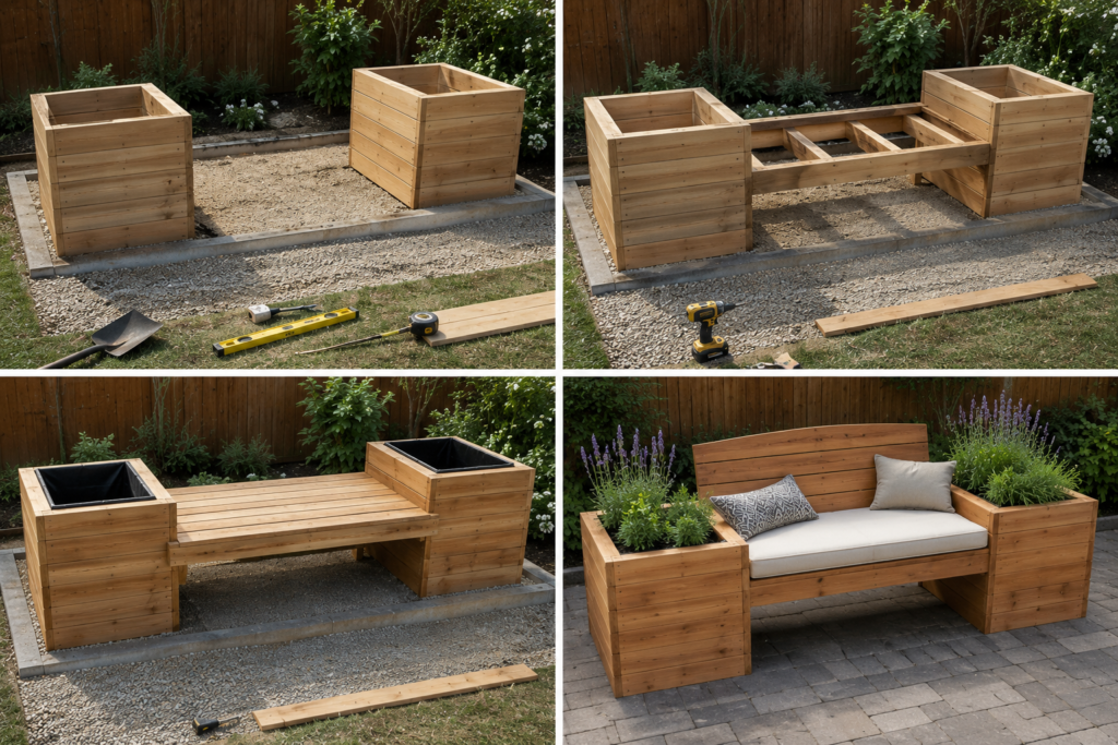 DIY planter bench.