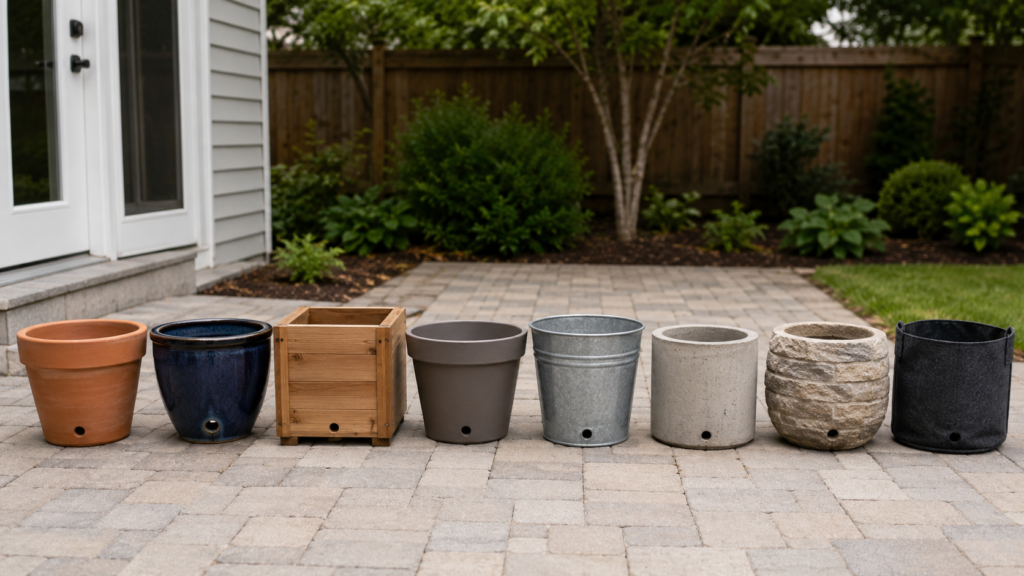 Herb planter materials.
