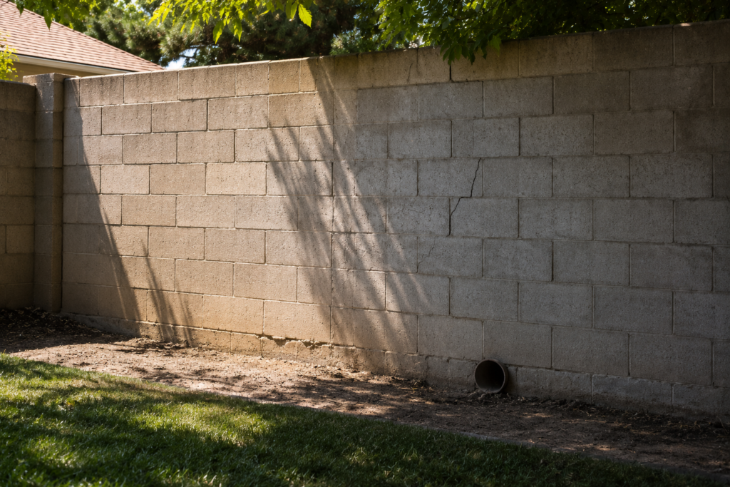 Block wall assessment.