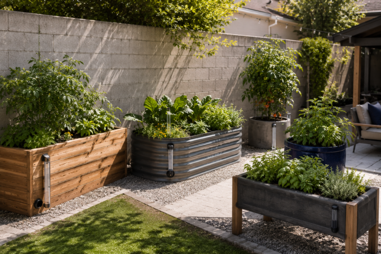 Self-watering backyard planter ideas.