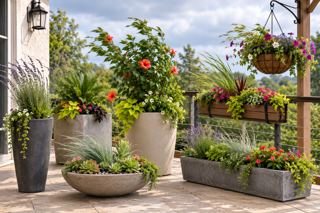 Planter shapes for wind.