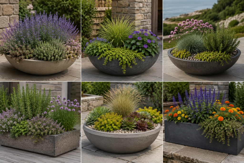 Windy planter combinations.