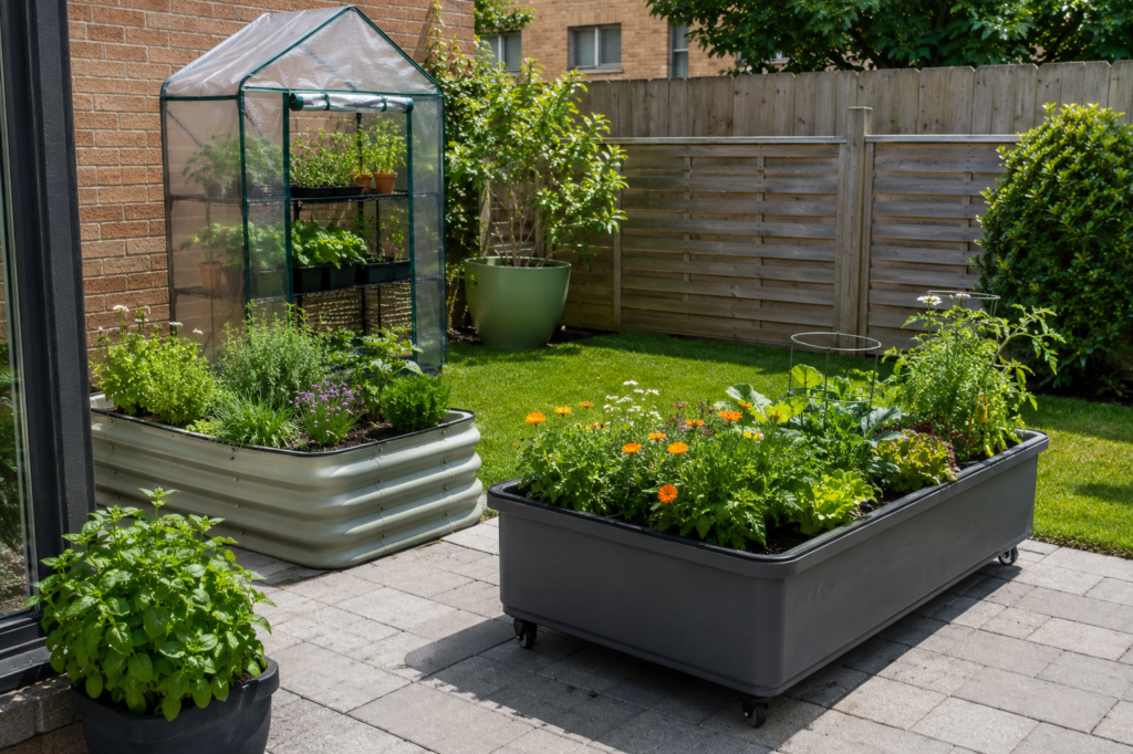 Portable yard planters.