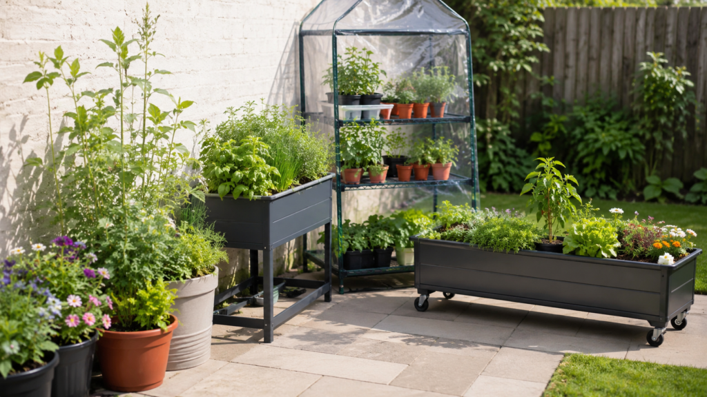 Renter-friendly balcony planters.