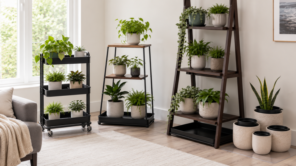 No-drill indoor planters.