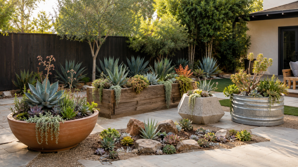 Large succulent planters.