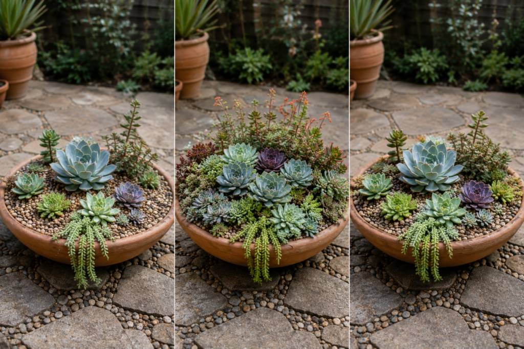 Succulent planter growth.