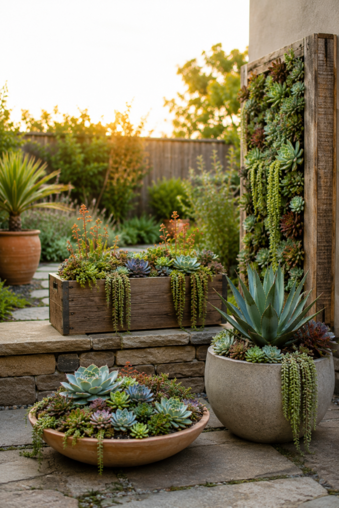 Backyard succulent ideas.