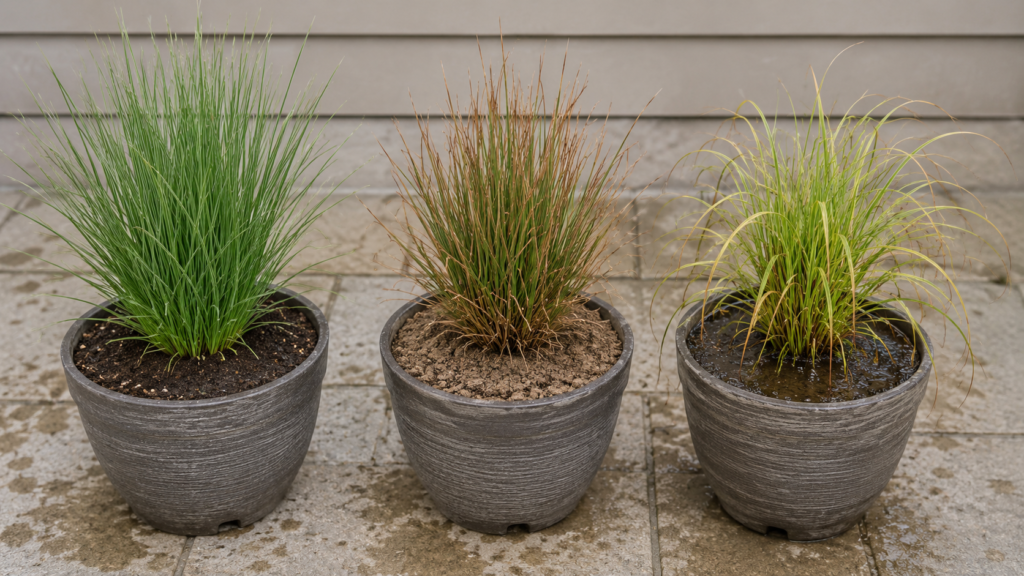 Potted grass problems.