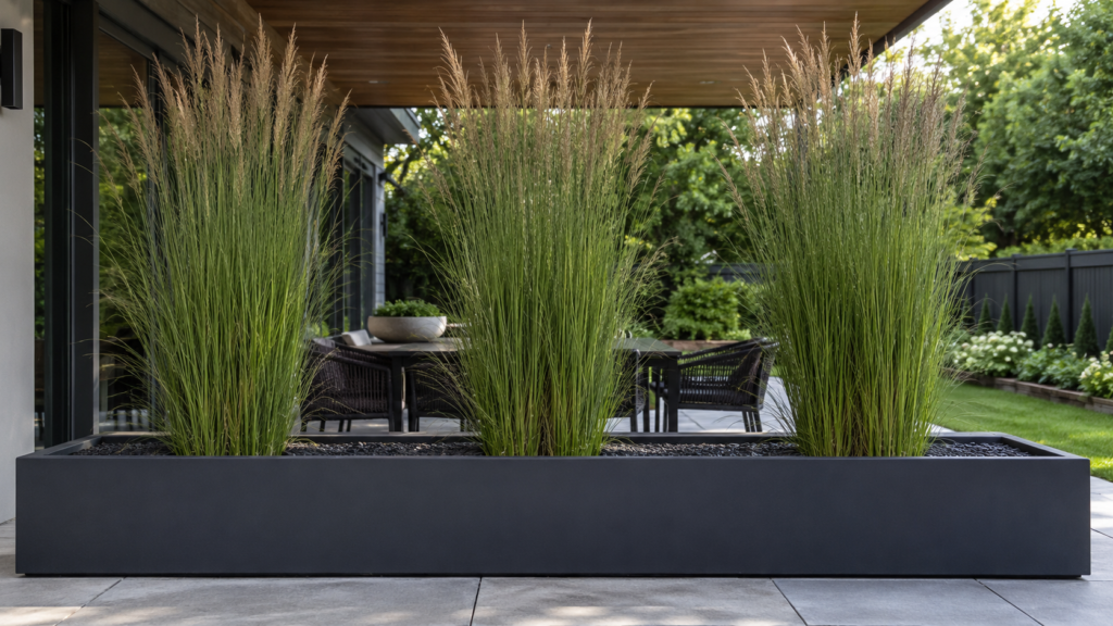 Grass privacy planter.