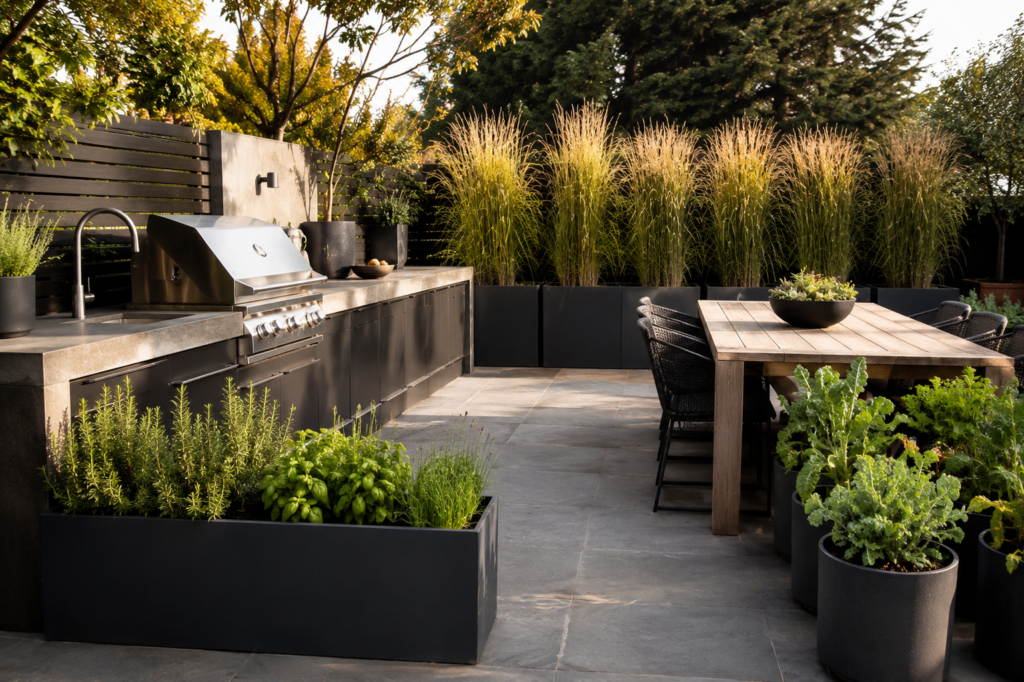 Outdoor Kitchen Planter Ideas.