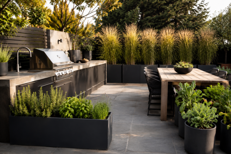 Outdoor Kitchen Planter Ideas.
