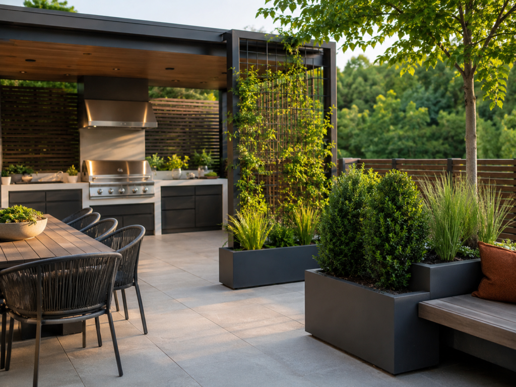 Outdoor kitchen privacy.