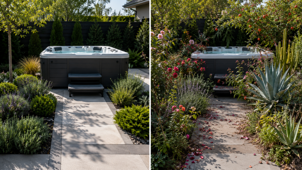 Plants near hot tubs.