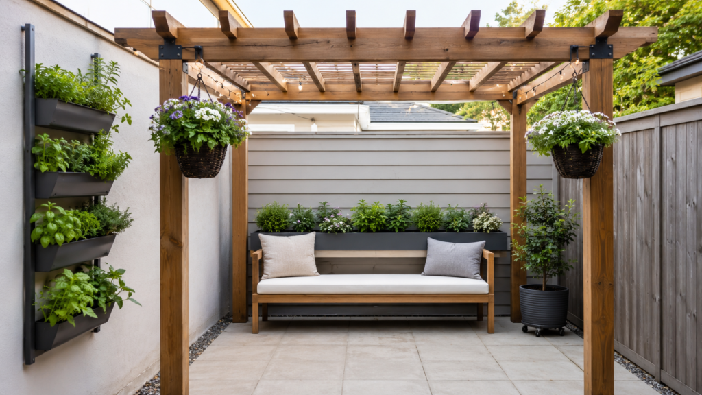 Small pergola planters.
