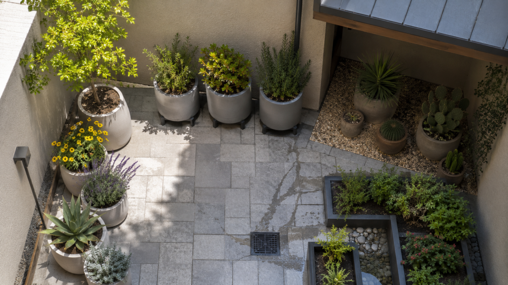 Courtyard growing zones.