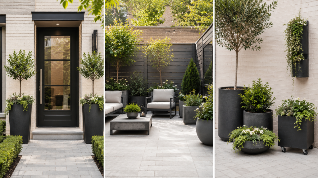 Small courtyard planter ideas.