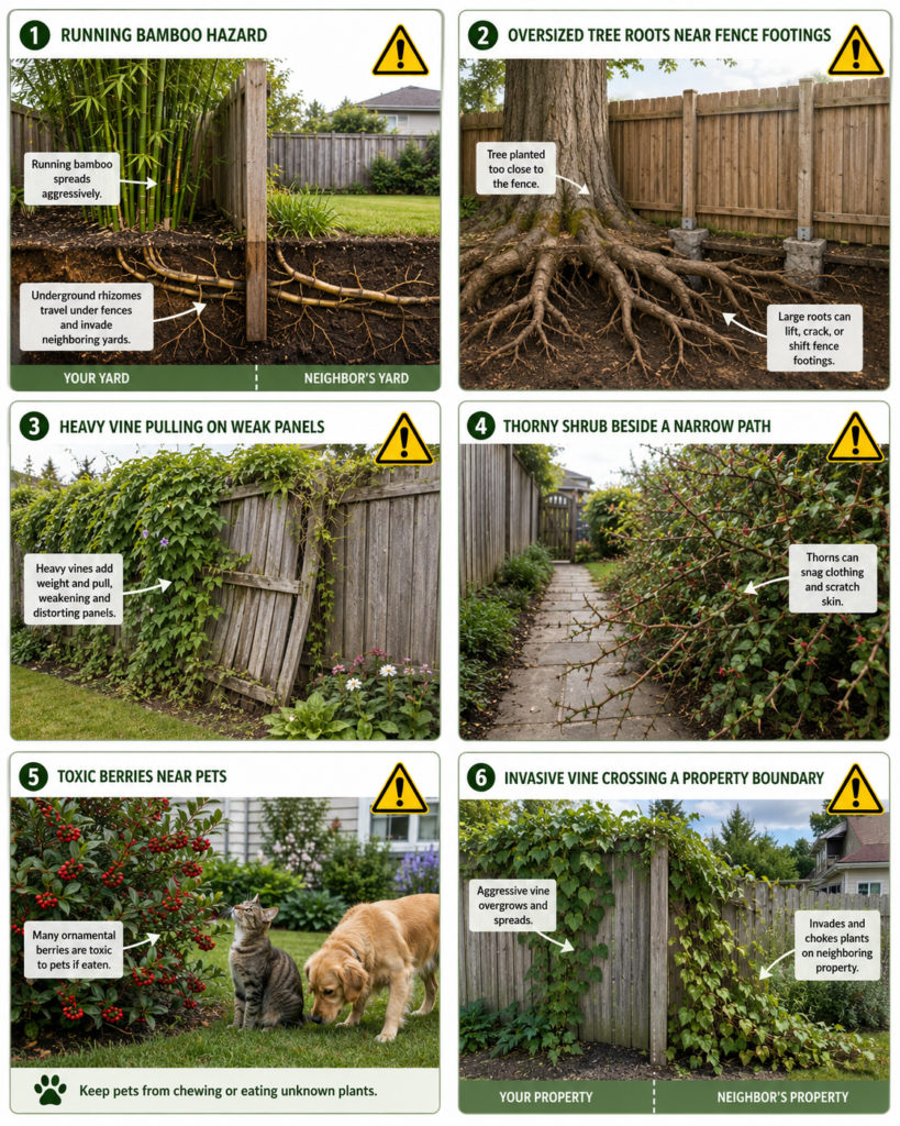 Fence planting risks.