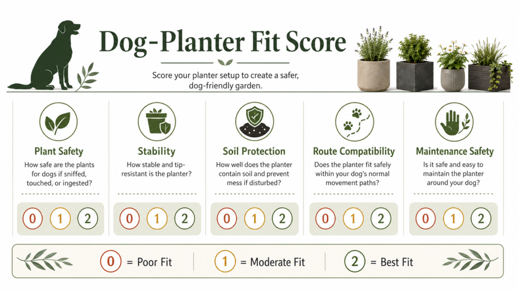 Dog-planter fit score.