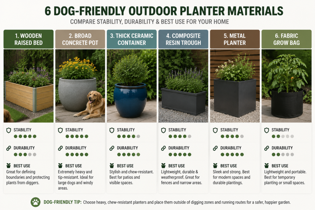 Planter materials for dogs.