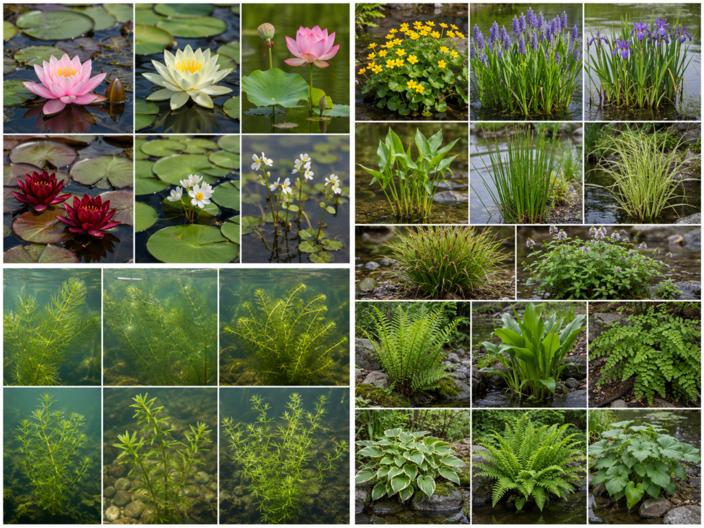 Backyard pond plants.