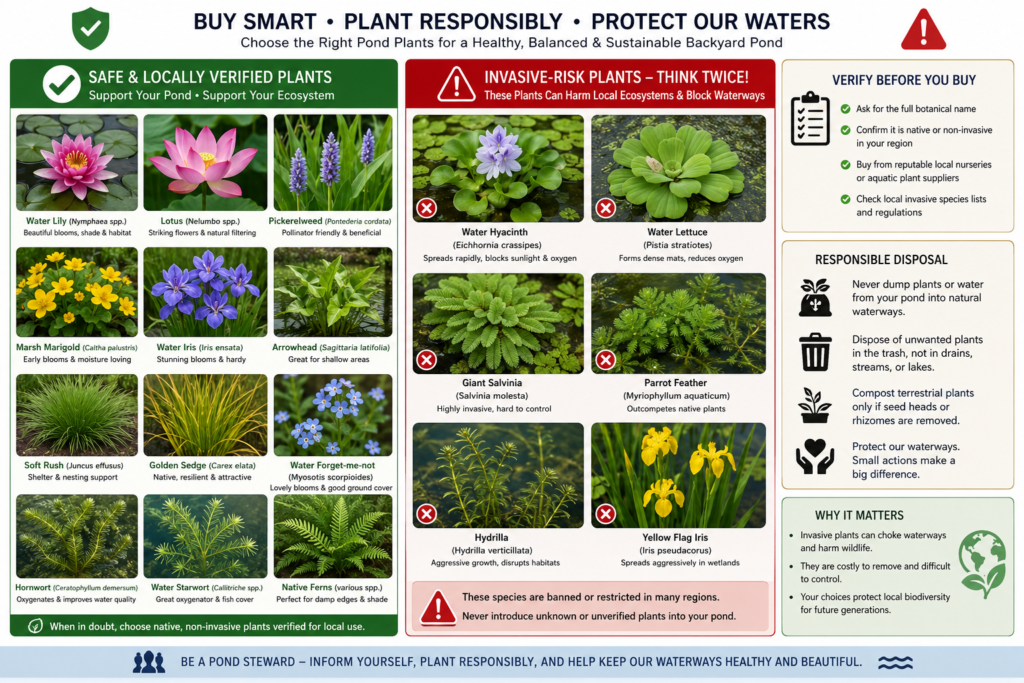 Invasive pond plant warning.