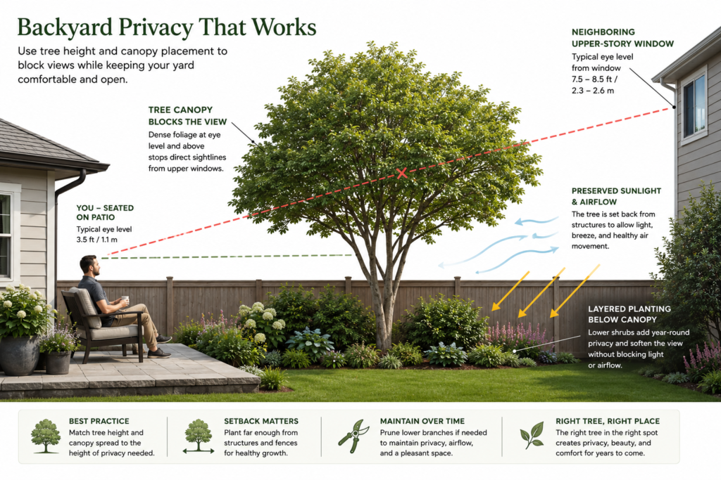 Privacy tree sightline.