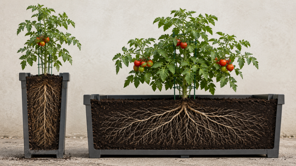 Wide vs deep planter.