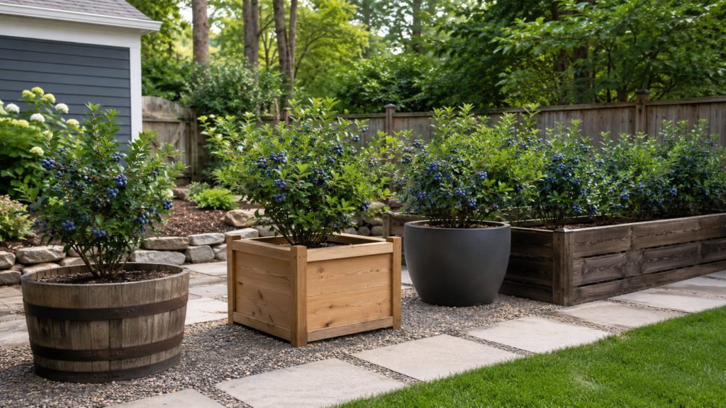Blueberry planter ideas outdoor.