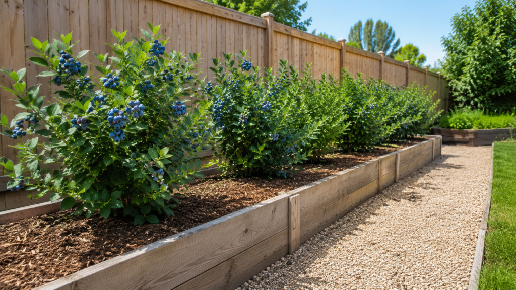 Blueberry raised bed.