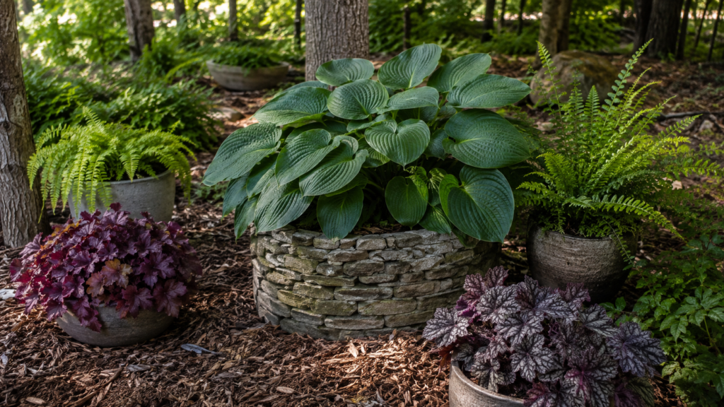 Woodland hosta planter.